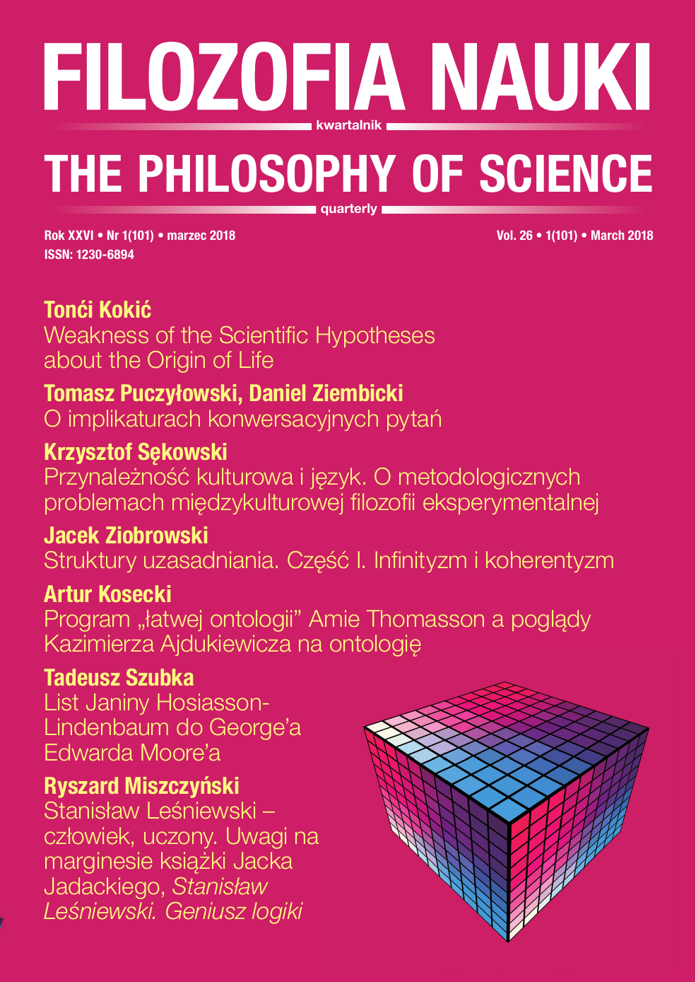 					View Vol. 26 No. 1 (2018): THE PHILOSOPHY OF SCIENCE
				